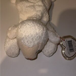 Ty White Plush Lamb with Red Heart Tag
